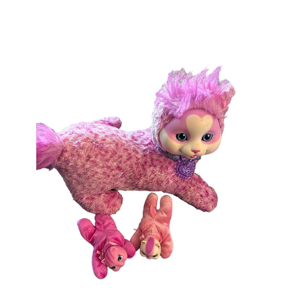 Kitty Surprise Purple Plush Cat‎ Mama and 2 Babies  2016 Stuffed Animal